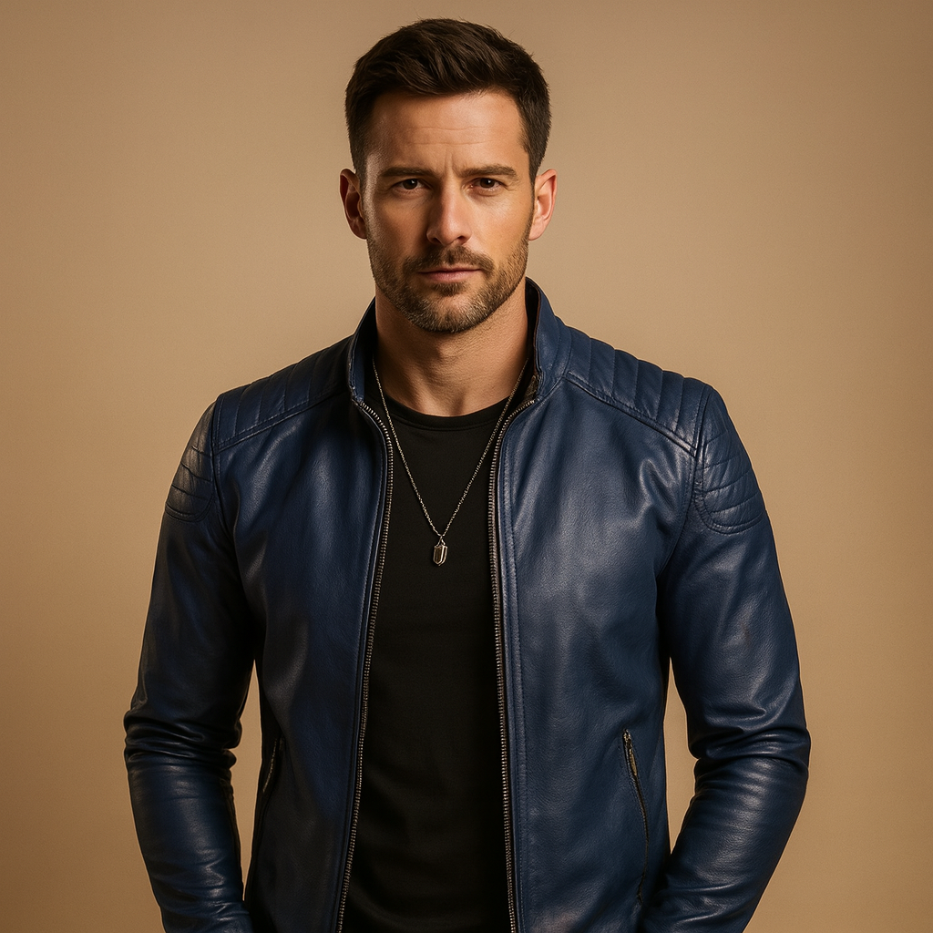 Premium Leather Mens Biker Jacket - VibreMode