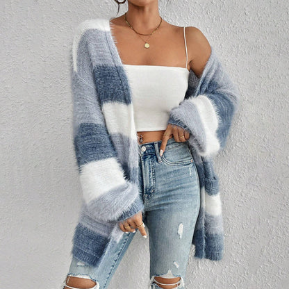 Image of Lynne | Women's Oversized Striped Cardigan