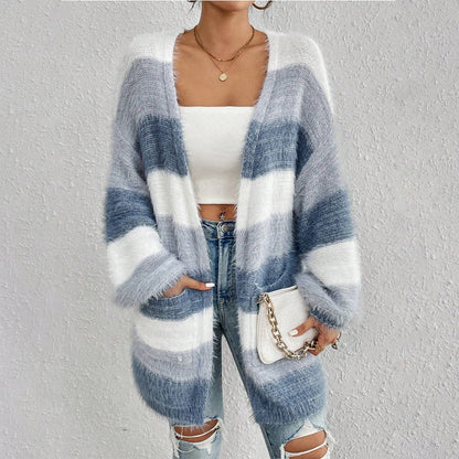 Lynne Women's Striped Oversized Cardigan - VibreMode