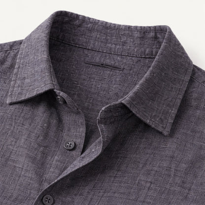 Men's Linen Button Up Shirt Loose Fit Beige