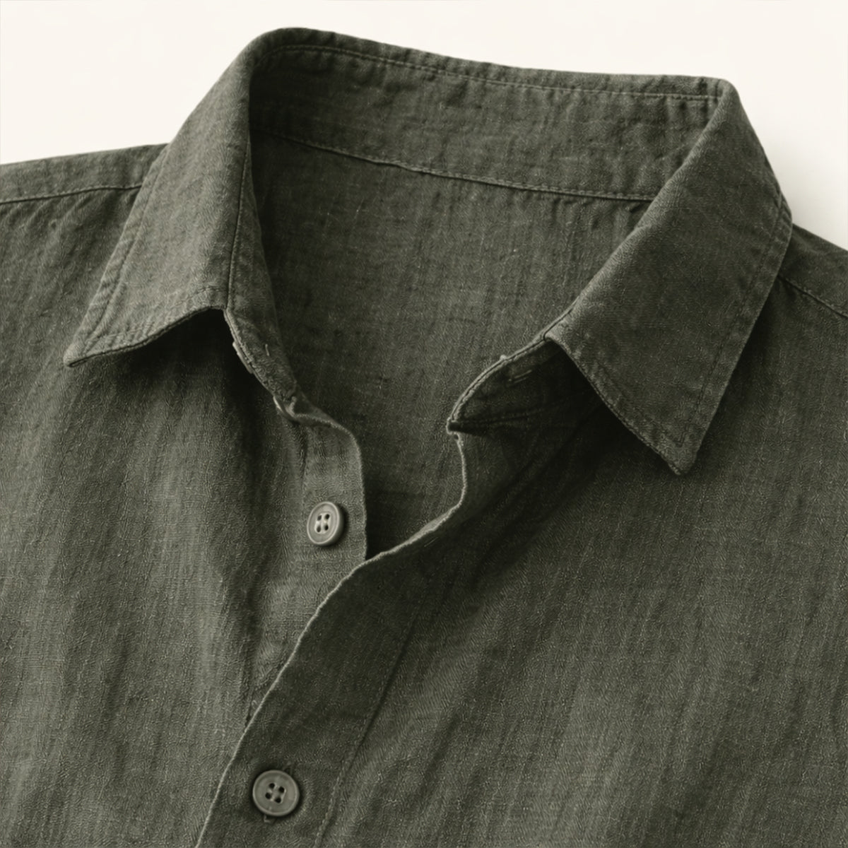 Men's Linen Blend Button Down Shirt Lightweight Beige
