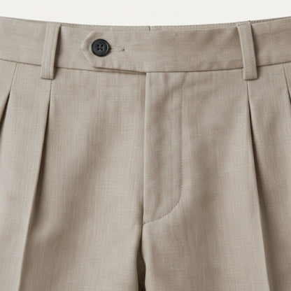 Men's Linen Summer Pants Loose Fit Breathable Beige
