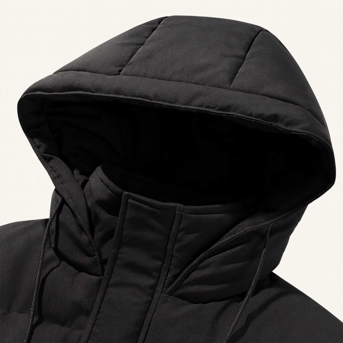 Men's Waterproof Hooded Puffer Parka Long Multi-Pocket