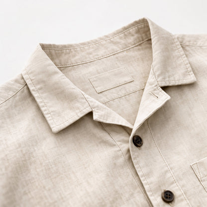 Men's Linen Beach Shirt And Pants Set