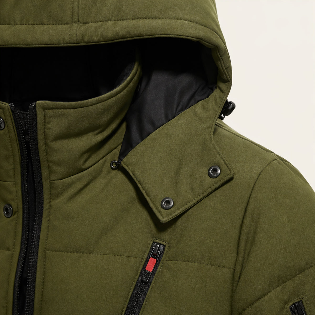 Men's Warm Puffer Coat Hooded Winter Zipper Pockets