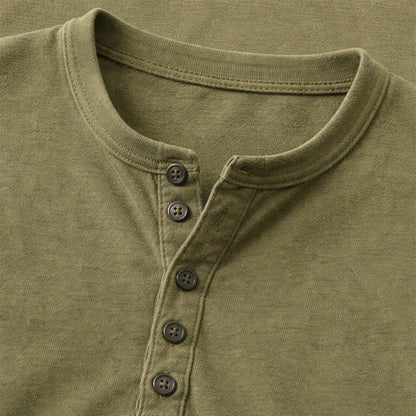Mens Cotton Blend Henley Shirt Breathable