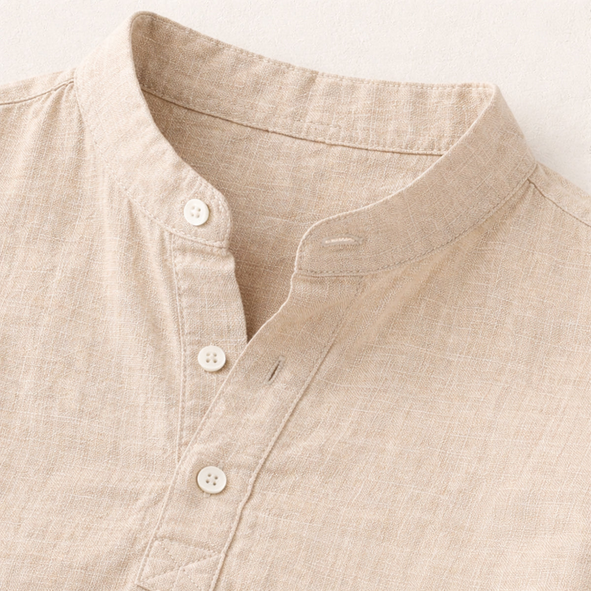 Mens Linen Button Up Shirt Lightweight Beige