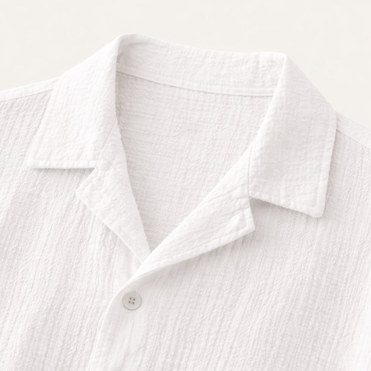 Men's Button Up Shirt Loose Fit Oxford Collar White