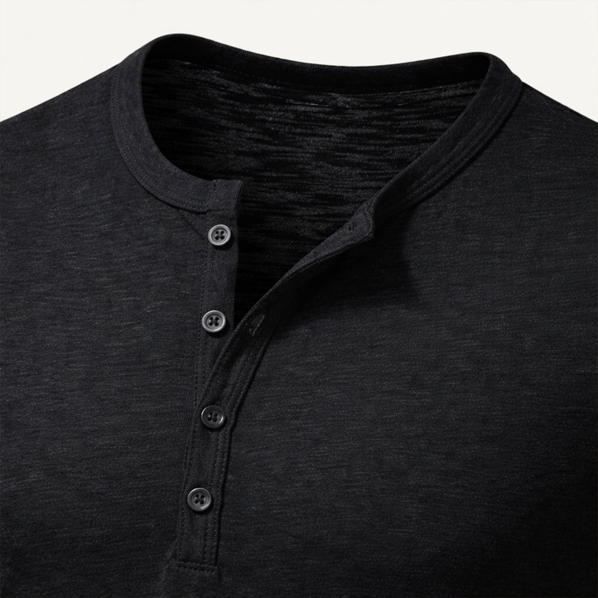 Men's Cotton Henley T Shirt Casual Button Neck
