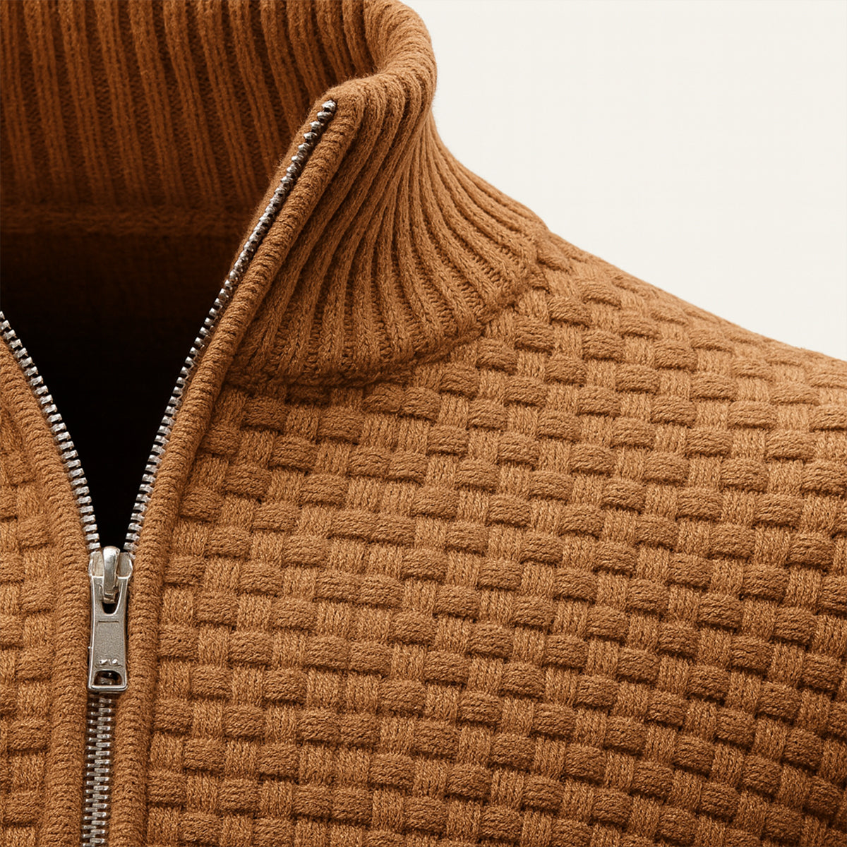 Men's Textured Quarter Zip Knit Sweater