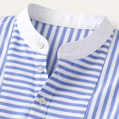 Men's Slim Fit Striped Dress Shirt Lightweight