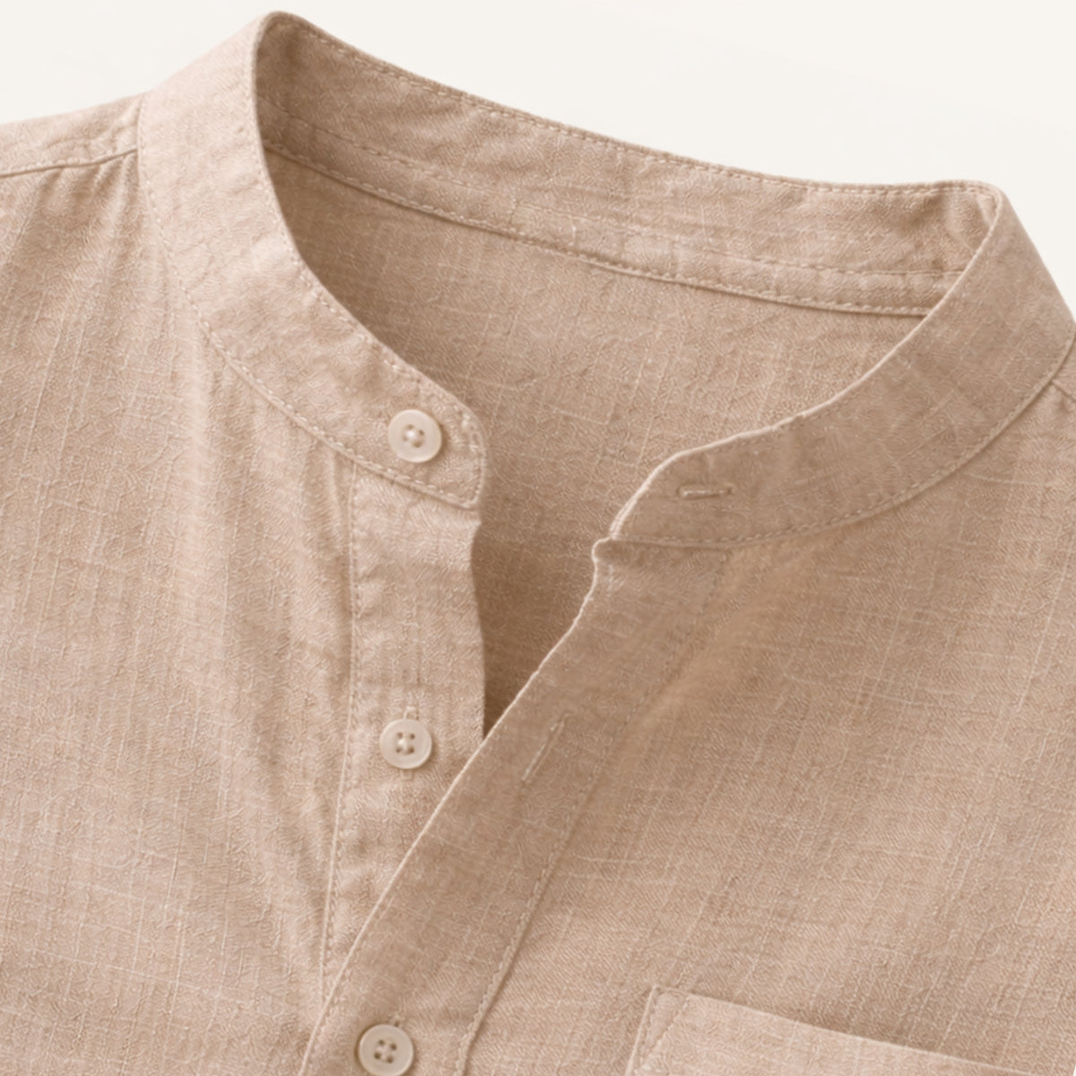 Men's Cotton Linen Henley Shirt Casual