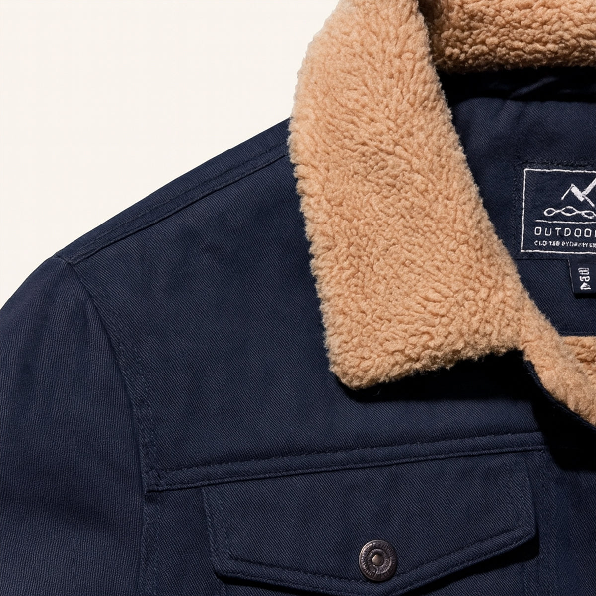 Men's Padded Bomber Jacket Sherpa Lined Shearling Collar