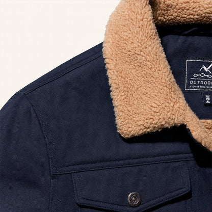 Men's Padded Bomber Jacket Sherpa Lined Shearling Collar