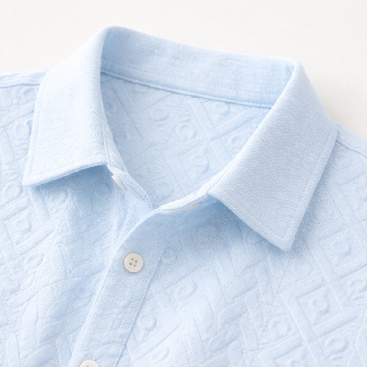 Men's Textured Summer Shirt And Shorts Set