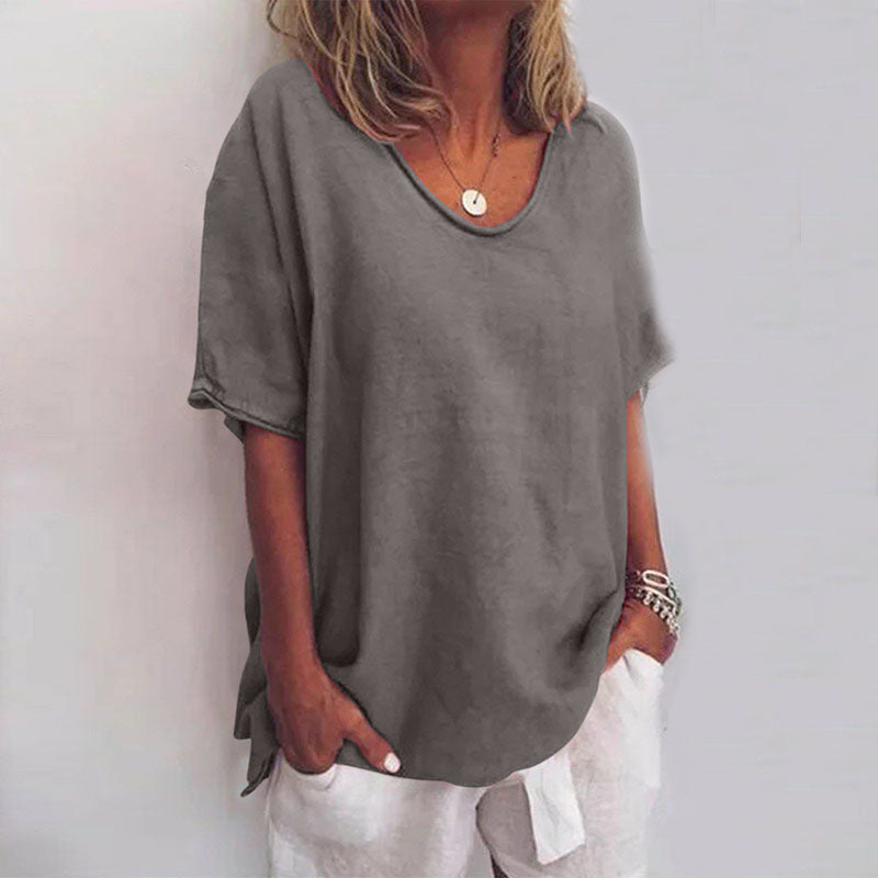 Women's Loose Fit Scoop Neck Blouse