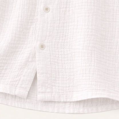 Men's Button Up Shirt Loose Fit Oxford Collar White