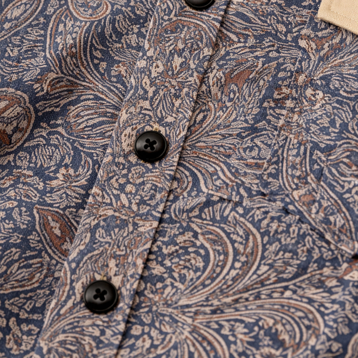 Men's Western Denim Shirt Two Tone Patchwork Soft Blue