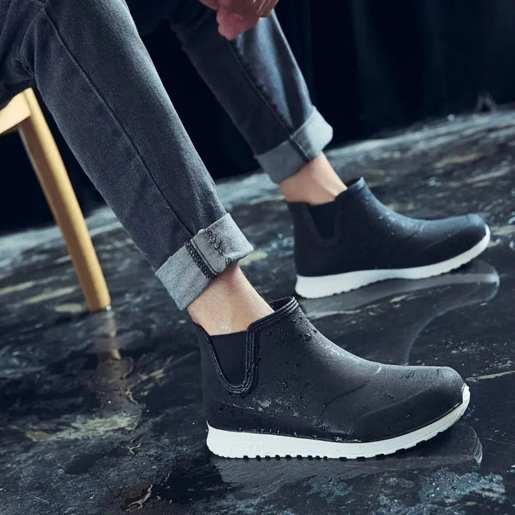 Men's Waterproof Slip On Rain Boots Lightweight - VibreMode