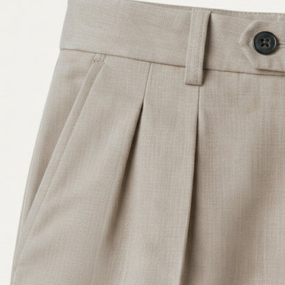 Men's Linen Summer Pants Loose Fit Breathable Beige