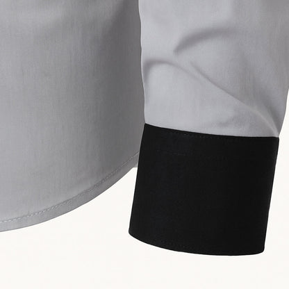 Men's Contrast Trim Button Up Shirt