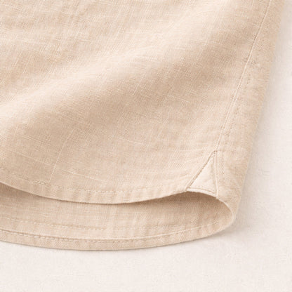 Mens Linen Button Up Shirt Lightweight Beige
