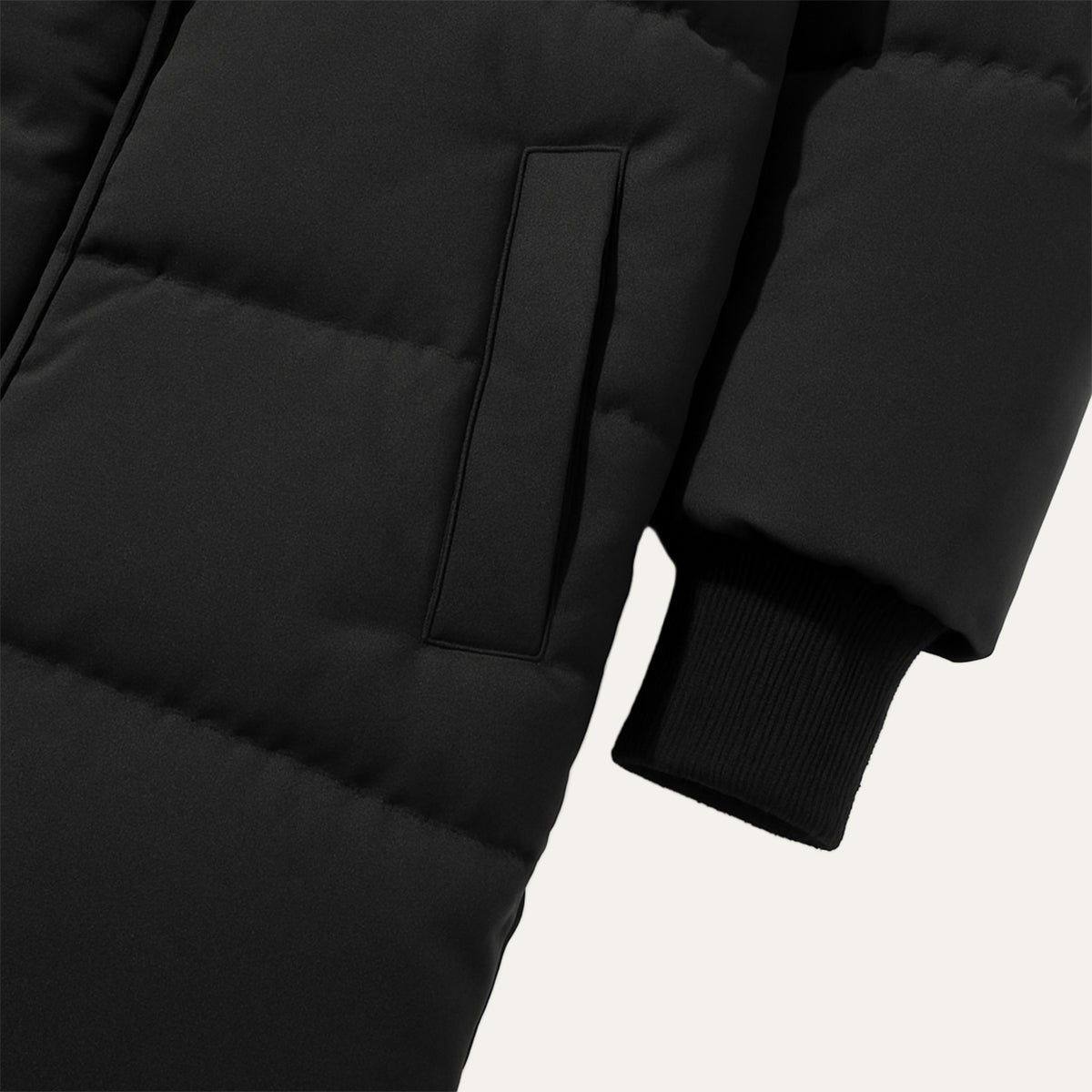 Men's Waterproof Hooded Puffer Parka Long Multi-Pocket