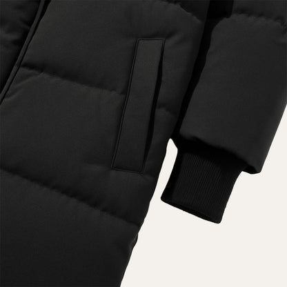 Men's Waterproof Hooded Puffer Parka Long Multi-Pocket