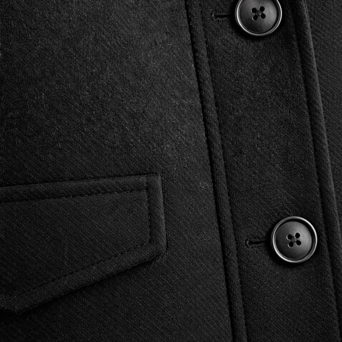 Men's Wool Blend Smart Jacket Zipper Button Closure