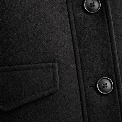 Men's Wool Blend Smart Jacket Zipper Button Closure
