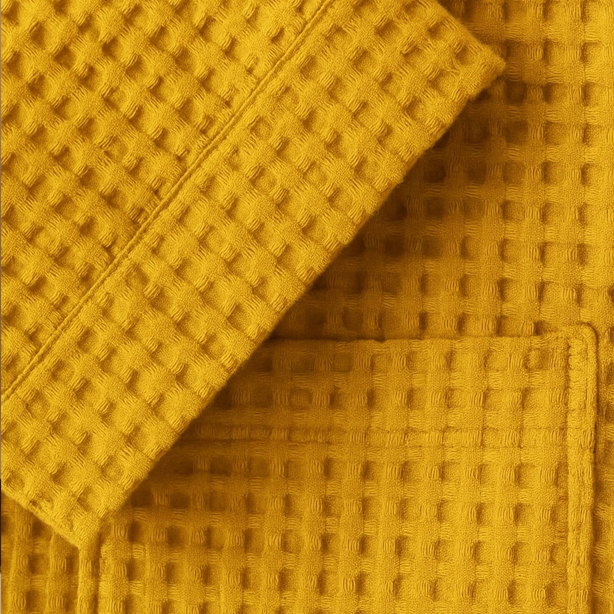 Men's Cotton Waffle Bathrobe Lightweight Beige