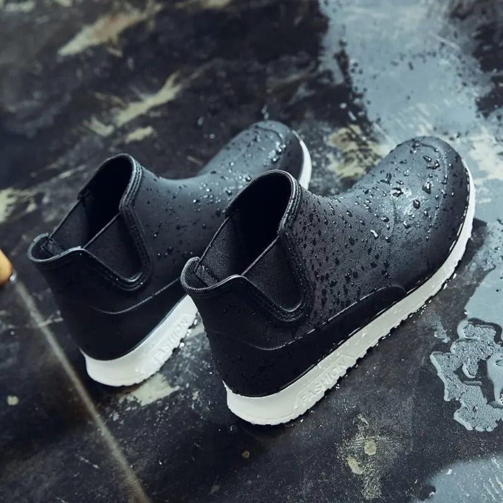 Men's Waterproof Slip On Rain Boots Lightweight