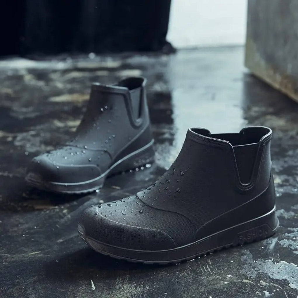 Men's Waterproof Slip On Rain Boots Lightweight