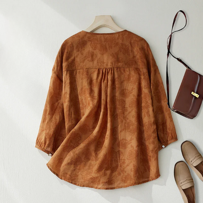 Women's V-Neck Linen Natural