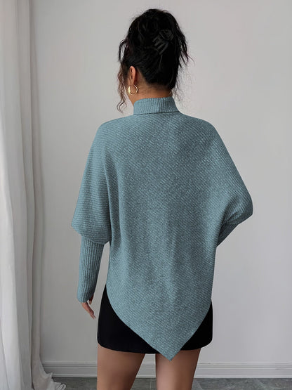 Image of Mackenzie | Women's Turtleneck Poncho Sweater