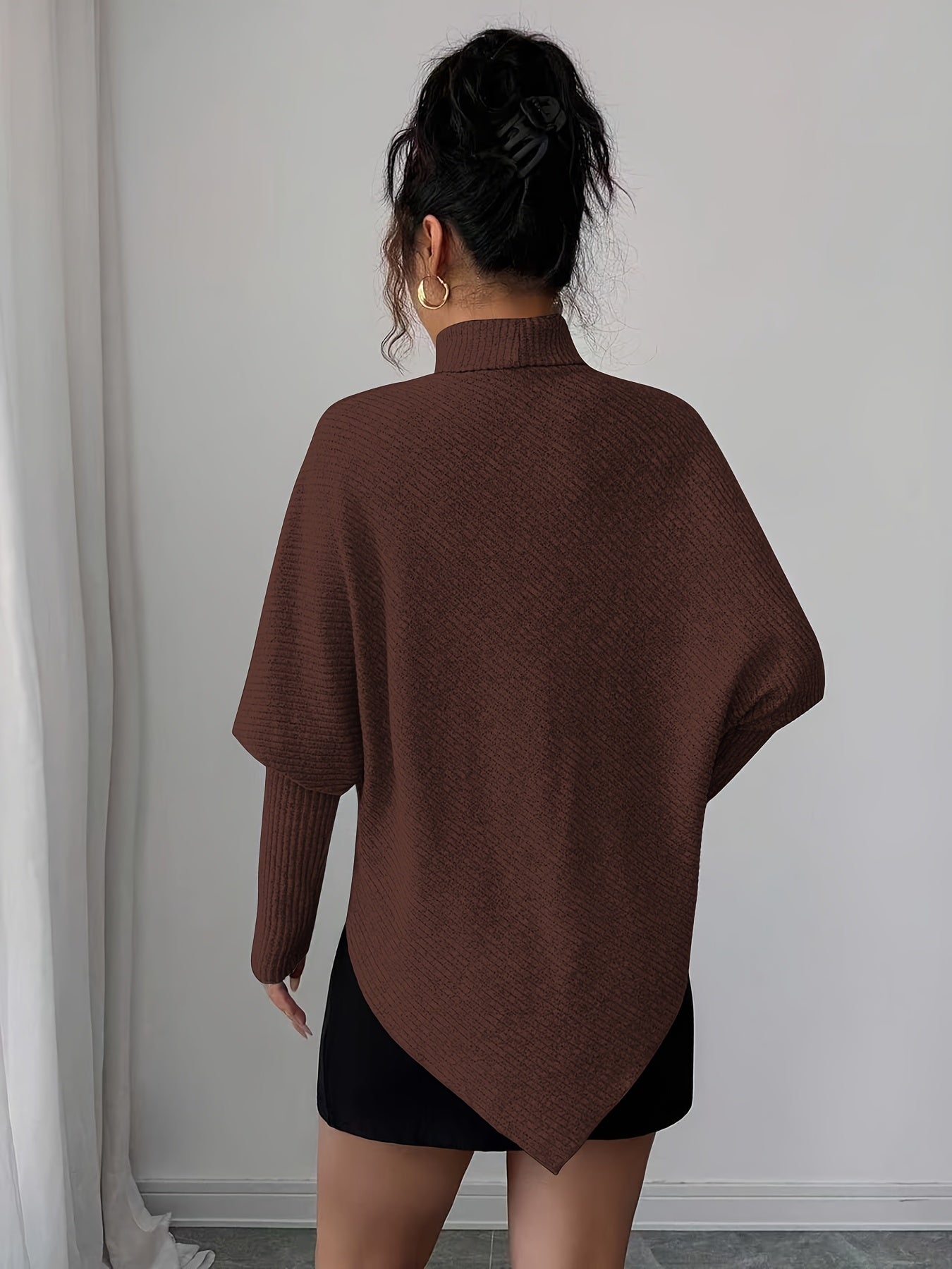 Image of Mackenzie | Women's Turtleneck Poncho Sweater