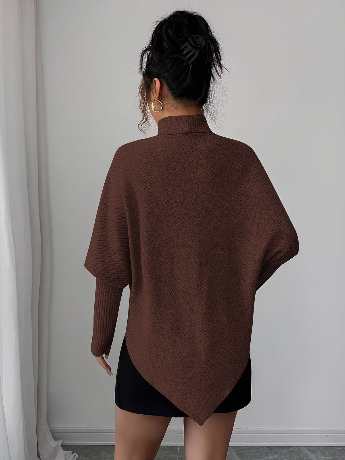 Image of Mackenzie | Women's Turtleneck Poncho Sweater