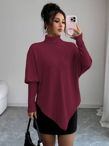 Image of Mackenzie | Women's Turtleneck Poncho Sweater