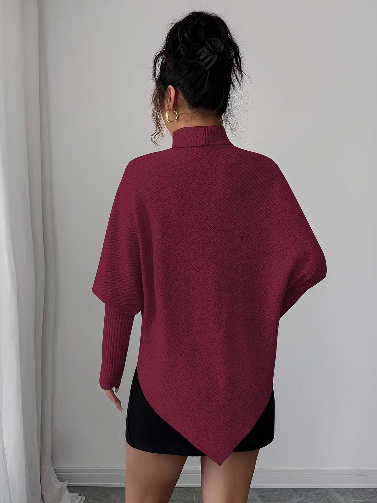 Image of Mackenzie | Women's Turtleneck Poncho Sweater