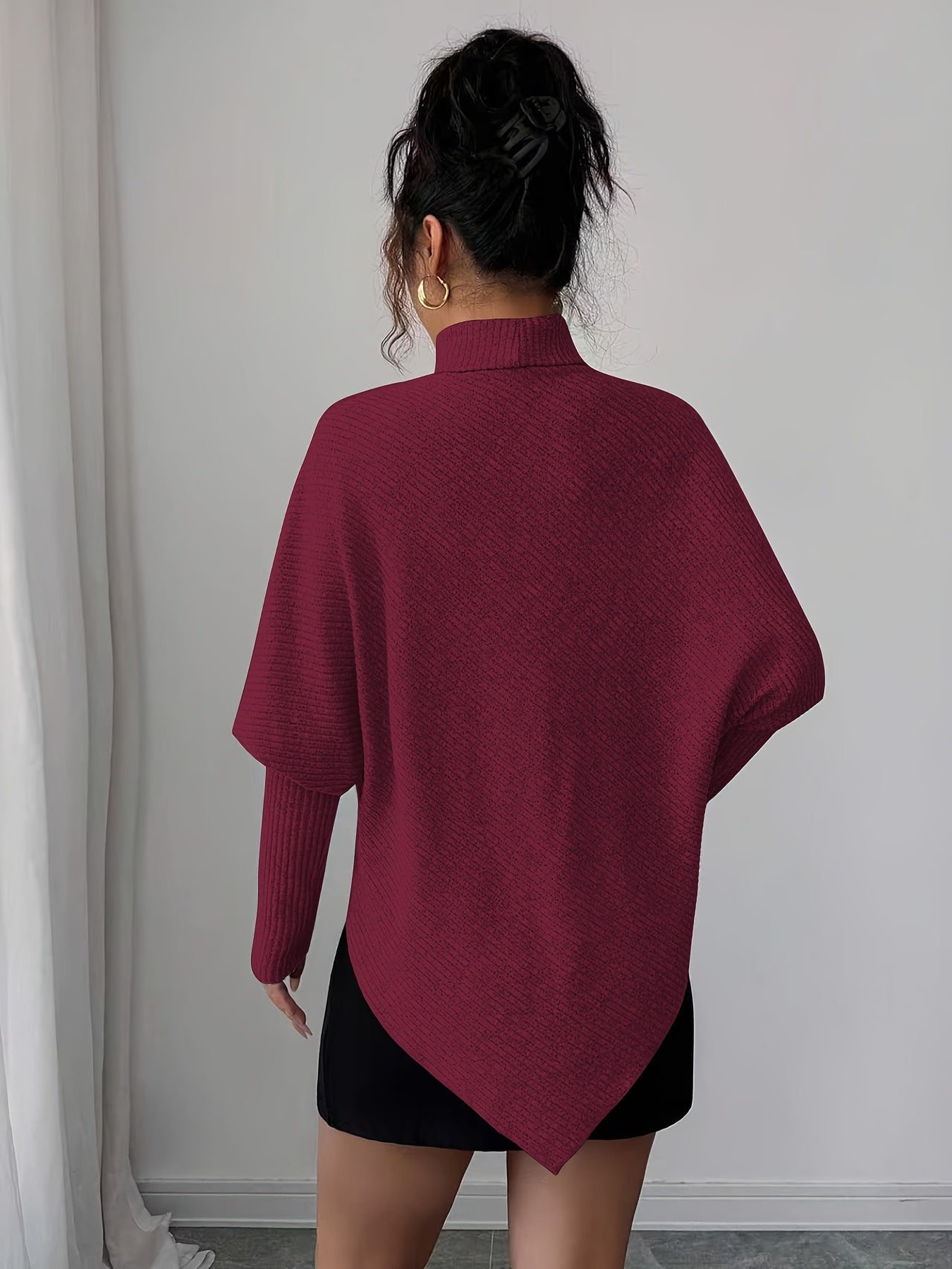 Image of Mackenzie | Women's Turtleneck Poncho Sweater