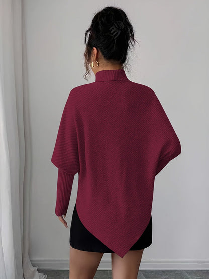 Image of Mackenzie | Women's Turtleneck Poncho Sweater