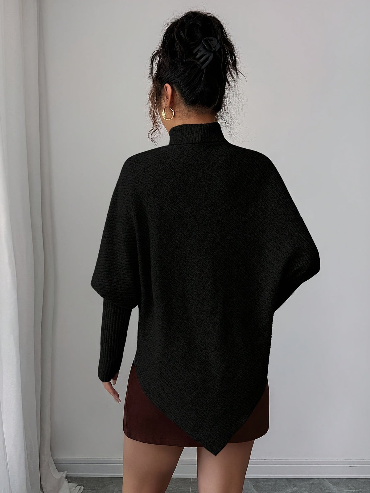 Image of Mackenzie | Women's Turtleneck Poncho Sweater