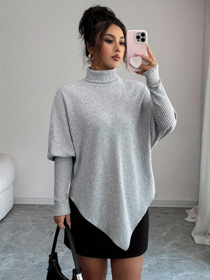 Image of Mackenzie | Women's Turtleneck Poncho Sweater