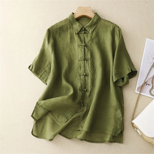Women's Linen Summer Blouse - VibreMode