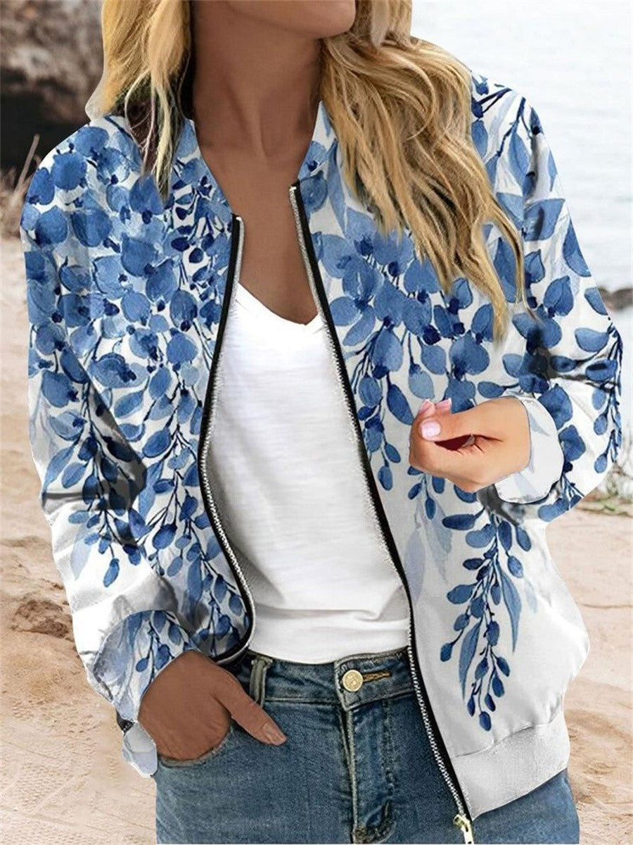Women's Floral Bomber Jacket - VibreMode