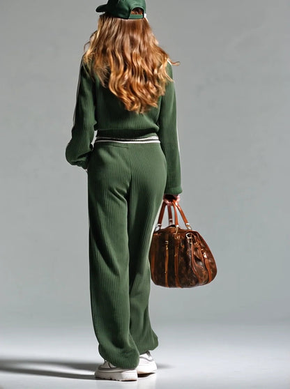 Image of Madison | Women's Long Sleeve Ribbed Knit Two-Piece Set