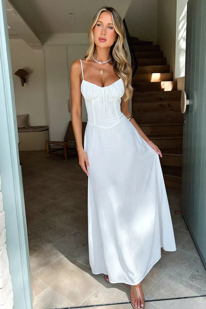 Women's Maxi Dress Spaghetti Strap Wrap Evening Dress