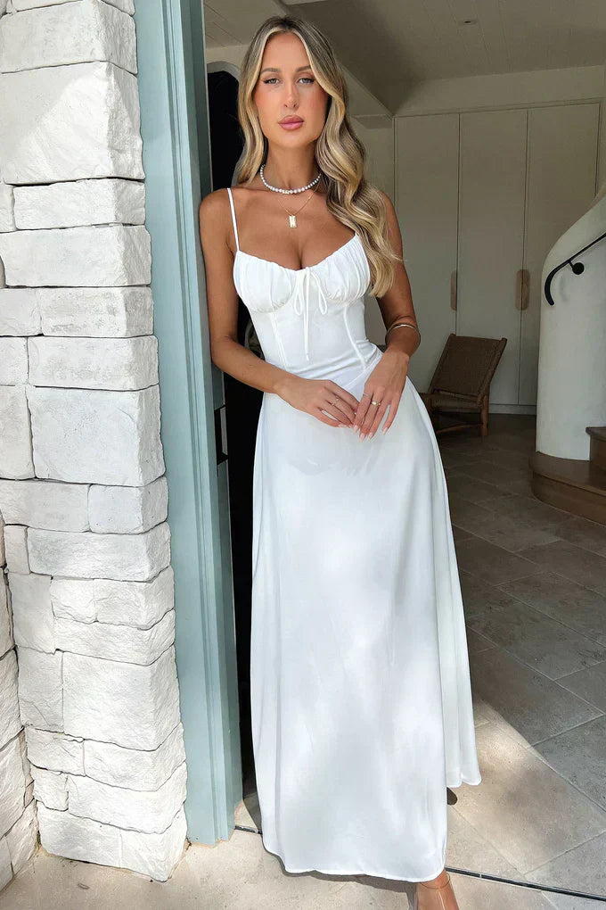 Women's Maxi Dress Spaghetti Strap Wrap Evening Dress