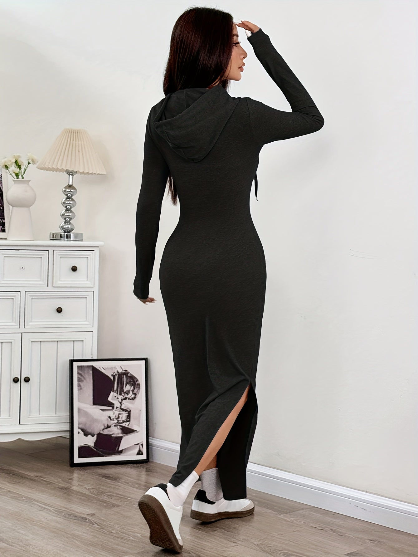 Fitted Long Sleeve Party Dress
