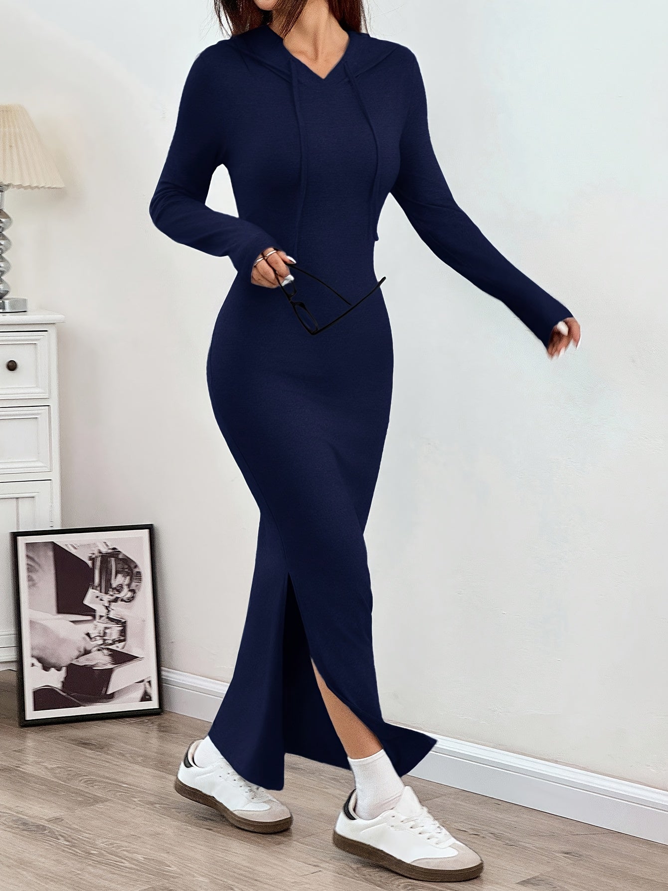 Fitted Long Sleeve Party Dress